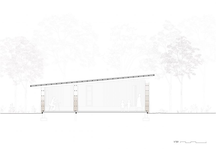 Section of Nairobi Waldorf School by Urko Sánchez Architects