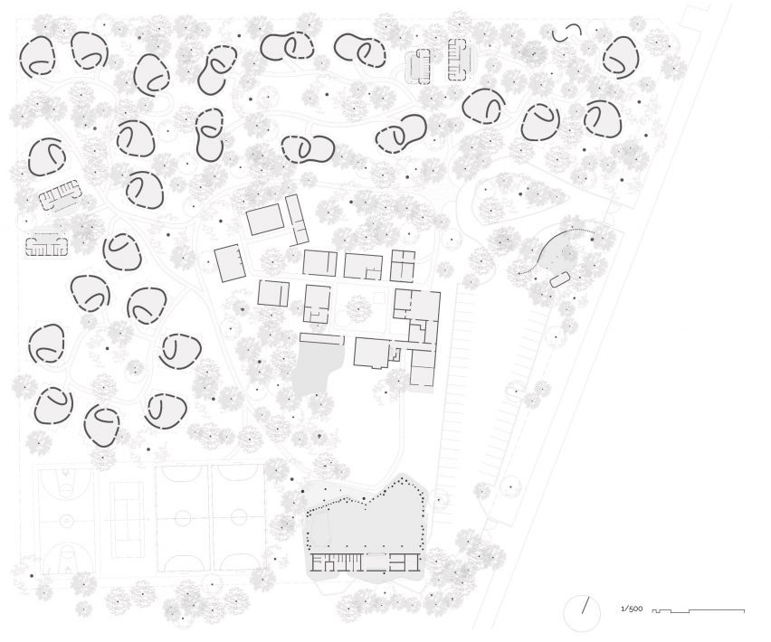 Plan of Nairobi Waldorf School by Urko Sánchez Architects
