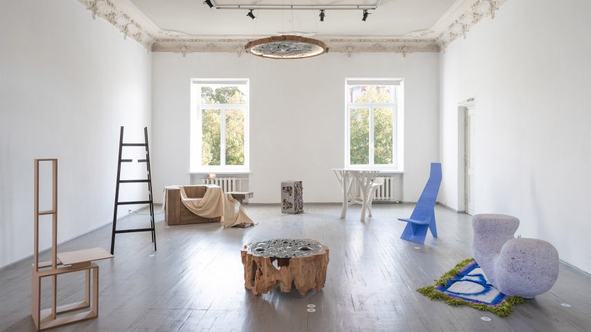 A photograph of a product design exhibition