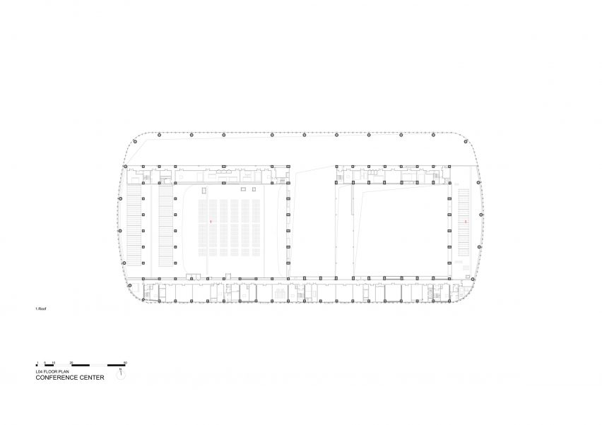 Conference centre third floor plan at the Capital International Exhibition and Convention Centre by Zaha Hadid Architects