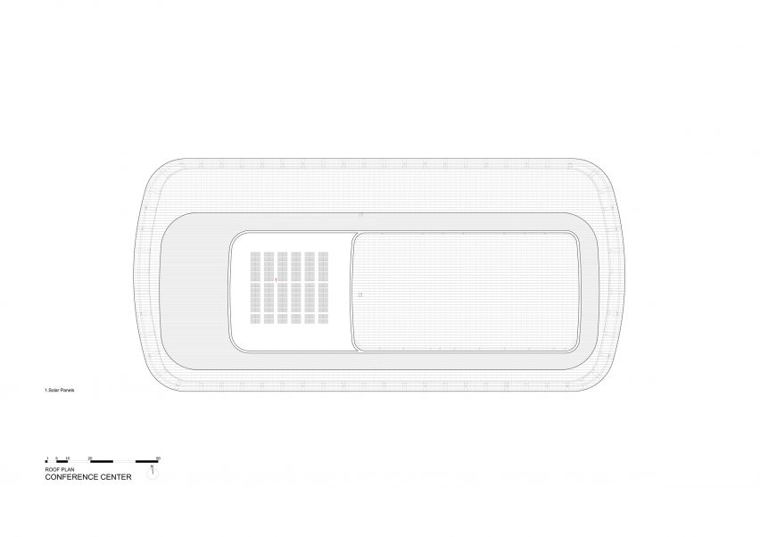 Conference centre roof plan at the Capital International Exhibition and Convention Centre by Zaha Hadid Architects
