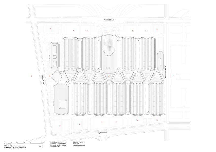 Site plan of the Capital International Exhibition and Convention Centre by Zaha Hadid Architects