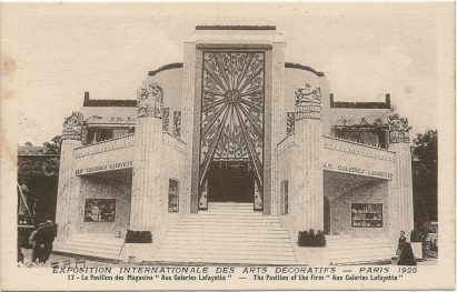 Galeries Lafayette by Joseph Hiriart, Georges Tribout and Georges Beau at the International Exhibition of Modern Decorative and Industrial Arts