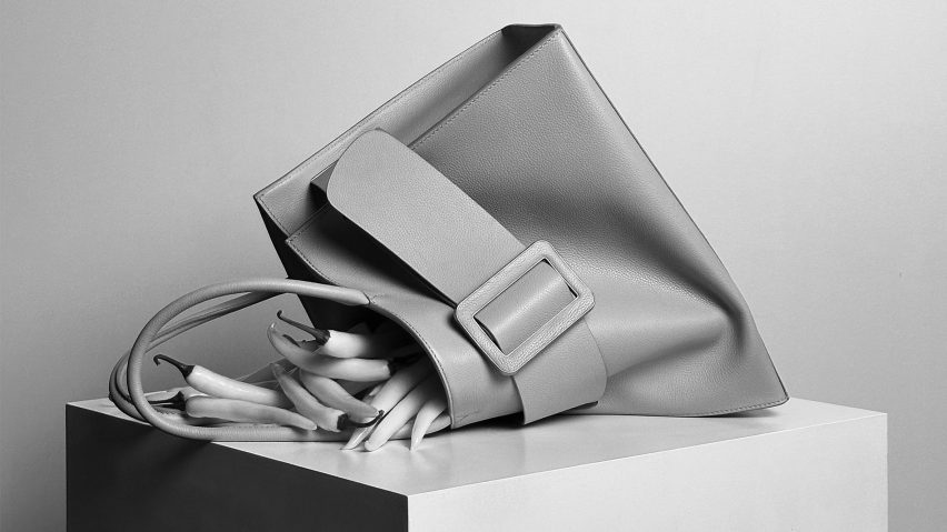 Black and white photo of a bag