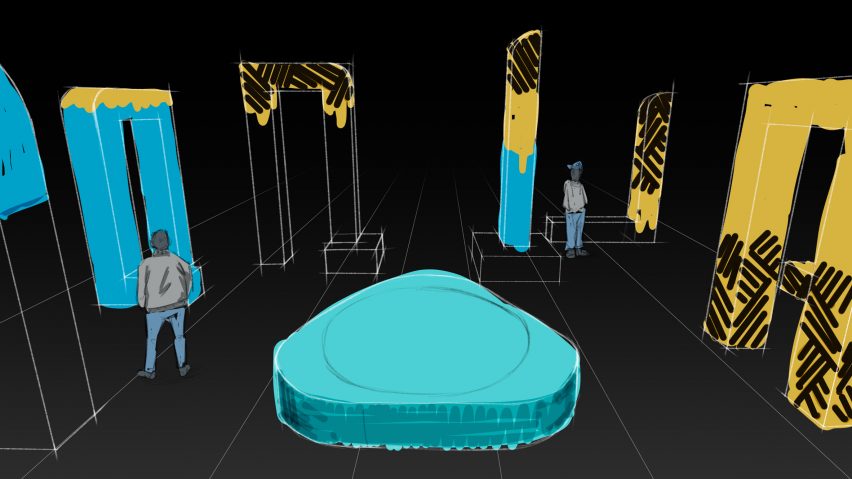 Sketch of exhibition for Milan design week