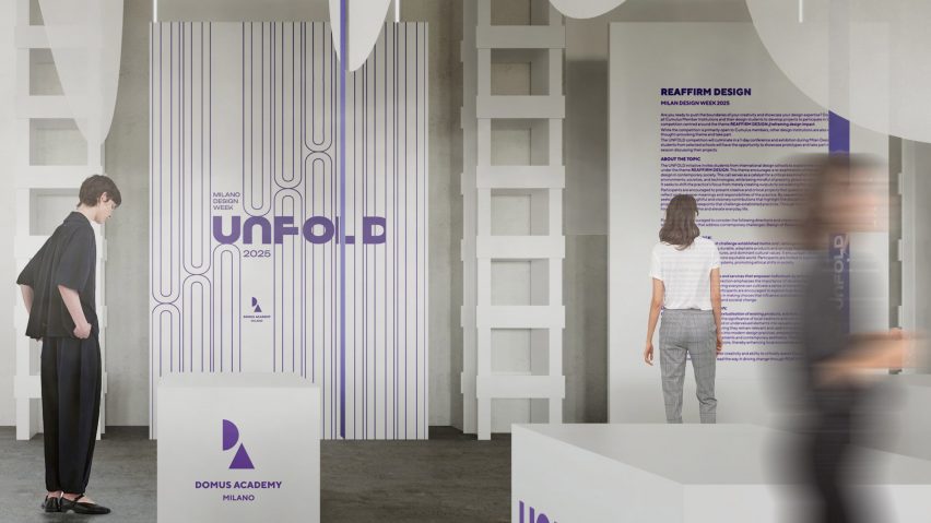 Render of Unfold exhibition at Domus Academy