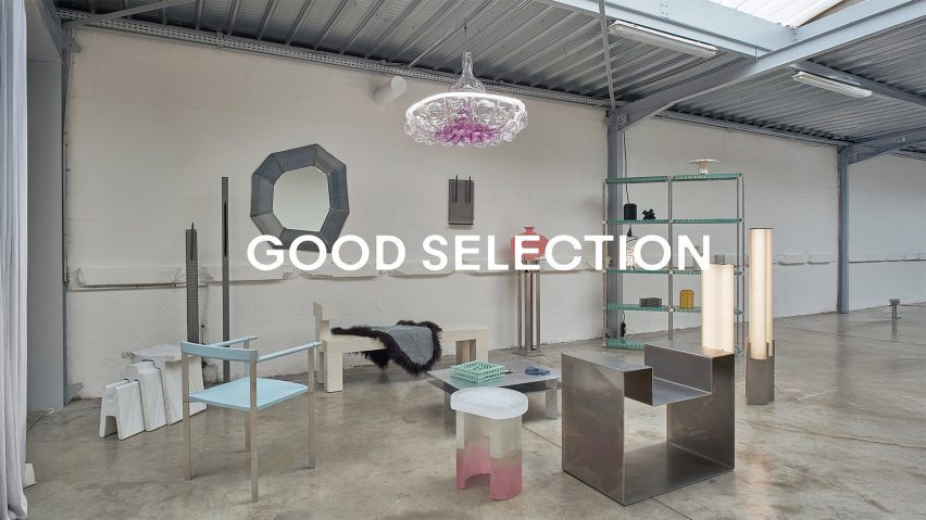 Photo of furniture collection with text overlay