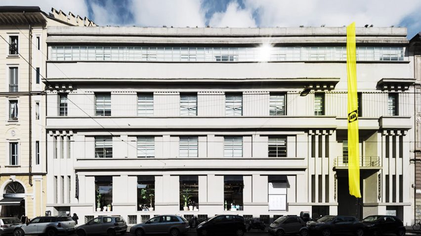 Photo of building with yellow IKEA flag