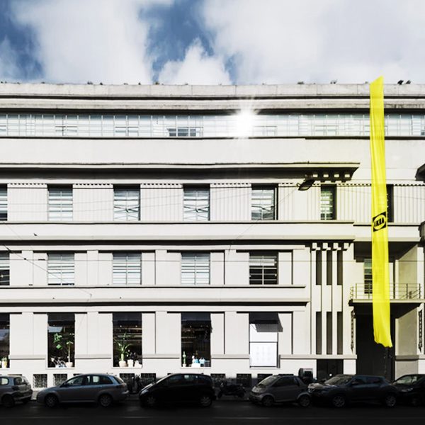 Photo of building with yellow IKEA flag