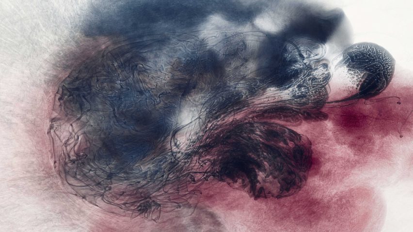 Colourful ink on fabric