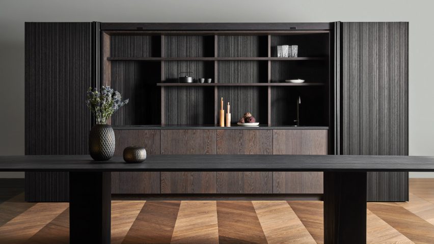 Photo of dining space with Menu by Bodo Sperlein wooden flooring