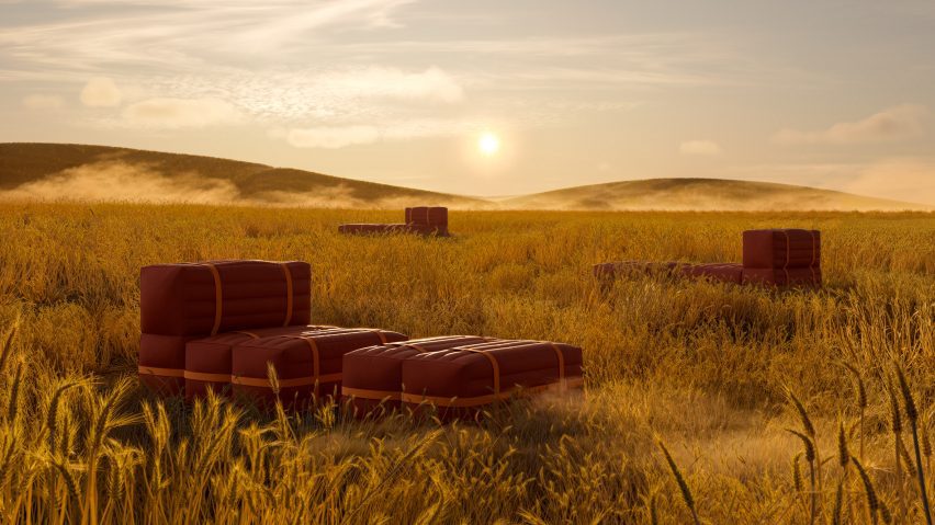 Photo of modular chair in a field