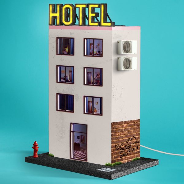 Graphic of hotel for Seletti – Hotel Voyeur exhibition