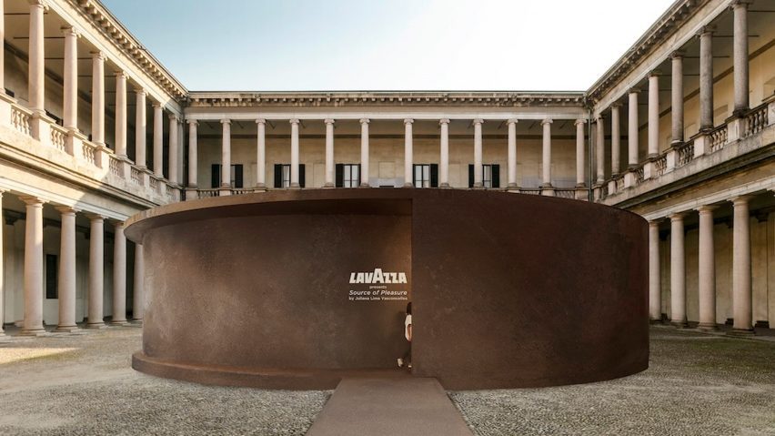 Photo of Lavazza installation in courtyard