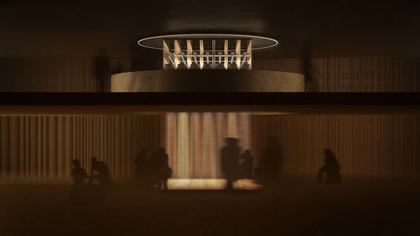 Render of lighting installation by Modular Lighting Instruments