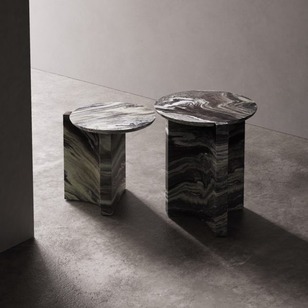 Photo of marble side tables by Vallone