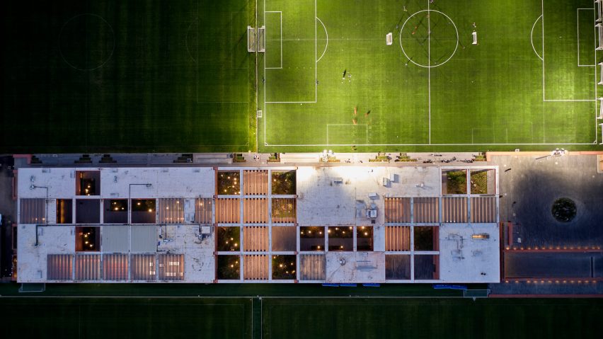 Birds view of soccer complex