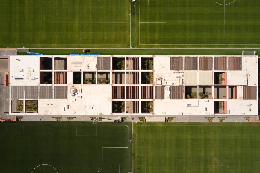 Birds view of soccer complex