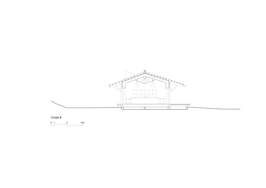 Section of Daillens Sports Facility by Localarchitecture
