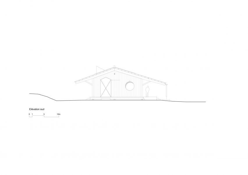 Elevation of Daillens Sports Facility by Localarchitecture