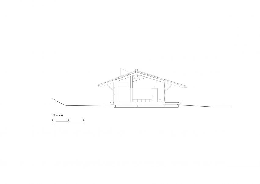 Section of Daillens Sports Facility by Localarchitecture