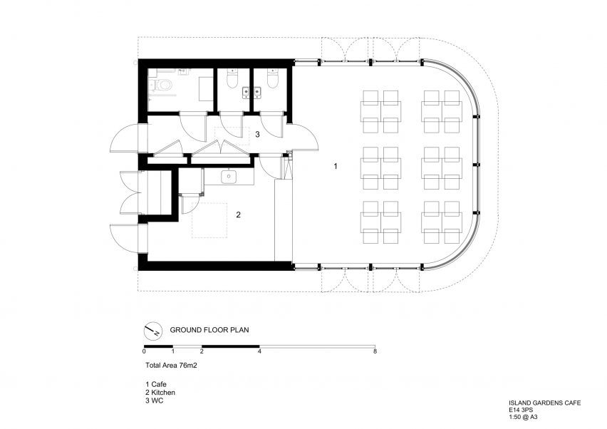 Plan of Docklands cafe by Makespace Architects