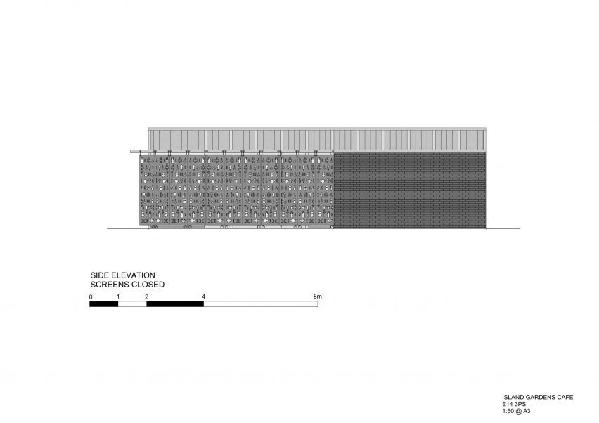 Elevation of Docklands cafe by Makespace Architects