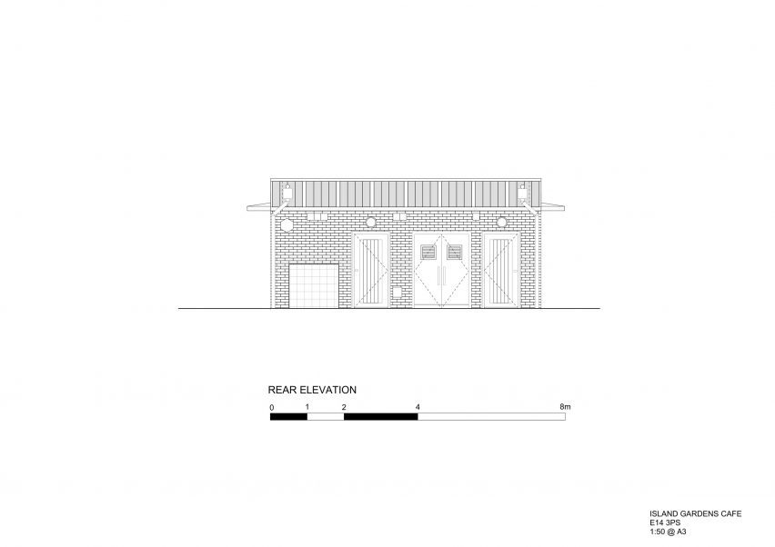 Elevation of Docklands cafe by Makespace Architects