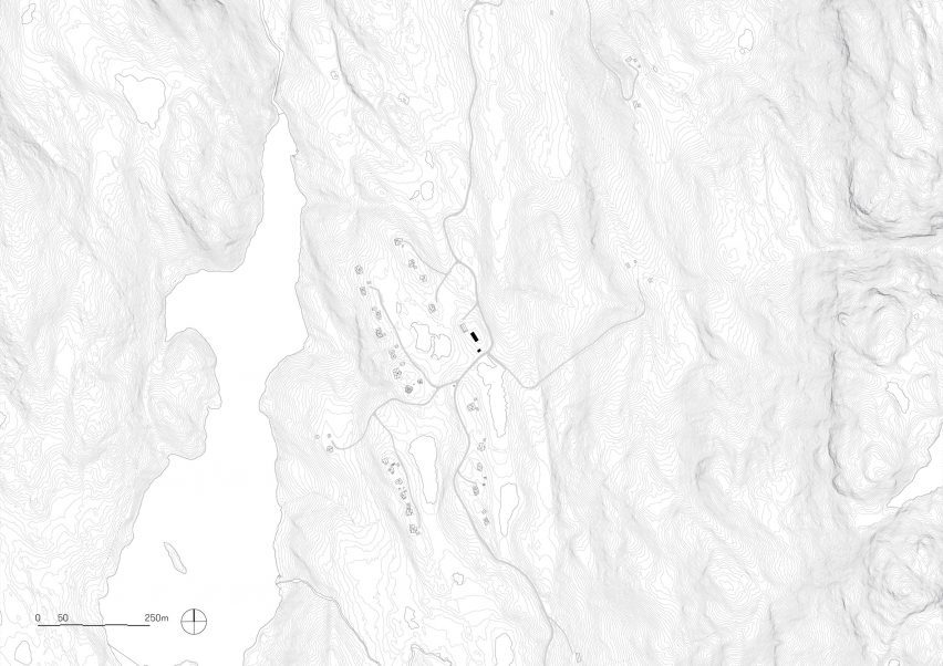 Site plan of Timber Nest cabin in Norway by Quentin Desfarges