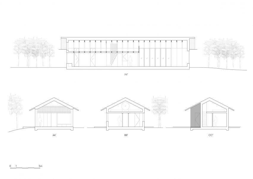 Sections of Timber Nest cabin in Norway by Quentin Desfarges
