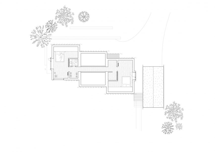 First floor plan of Villa Ottsjoö by Note Design Studio