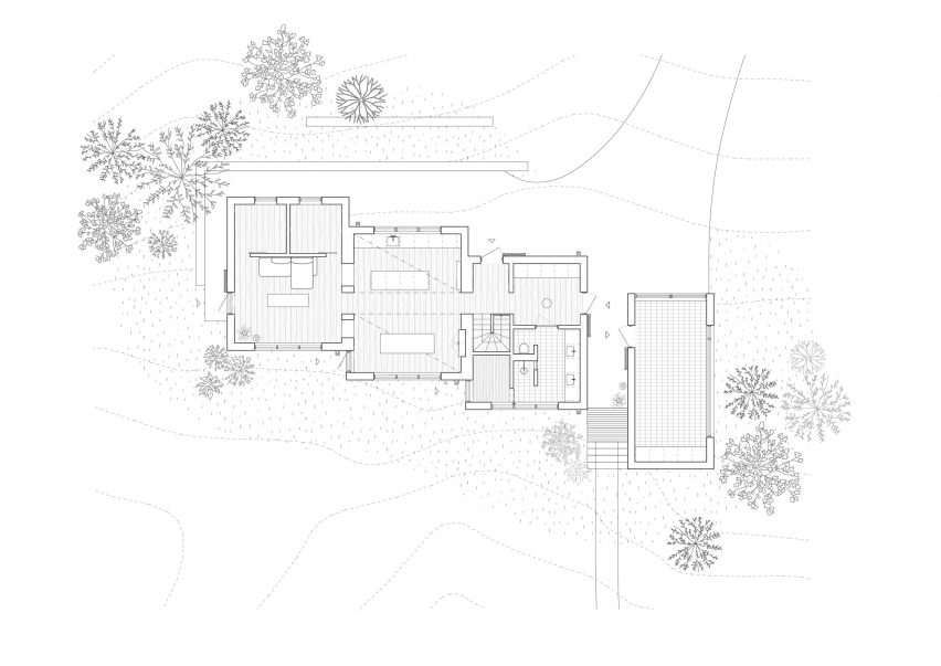 Ground floor plan of Villa Ottsjoö by Note Design Studio