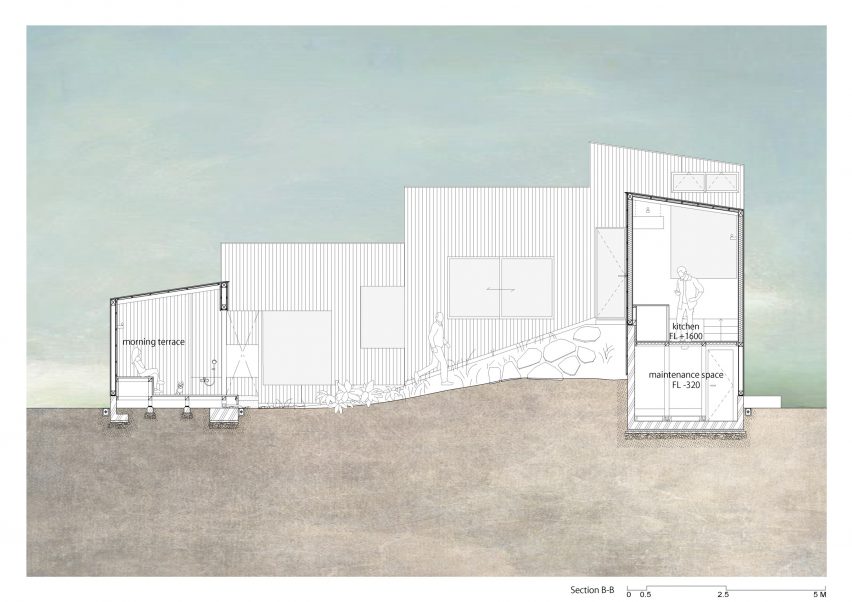 Section of Necklace Villa by 1110 Office for Architecture