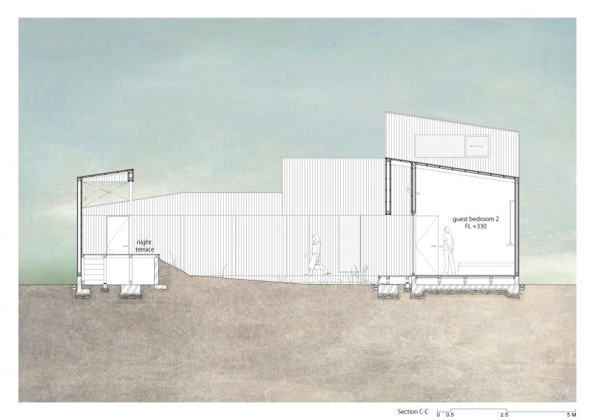 Section of Necklace Villa by 1110 Office for Architecture