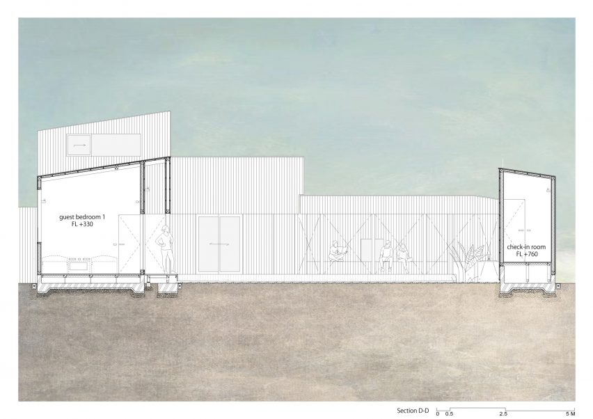 Section of Necklace Villa by 1110 Office for Architecture