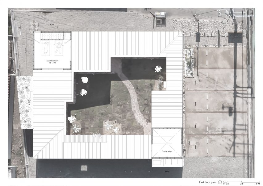 First floor plan of Necklace Villa by 1110 Office for Architecture