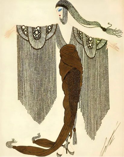 Costume designed by Erté for American Millionairess at Thêatre Fémina, Paris, 1917