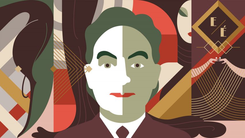 Illustrated portrait of Erté