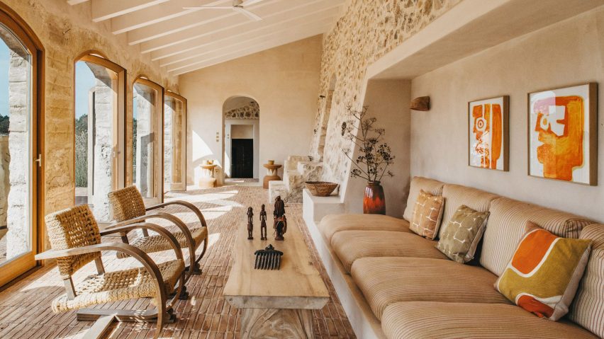 Living room in Estancia San José, Menorca, Spain, by Atelier du Pont and Aru Arquitectura