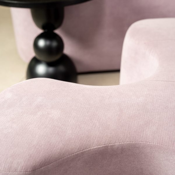 Close up detail of baby pink seat