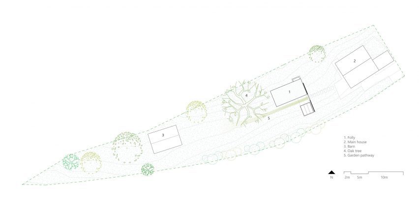 Site plan of Folly Fair Hill annexe by Rever & Drage