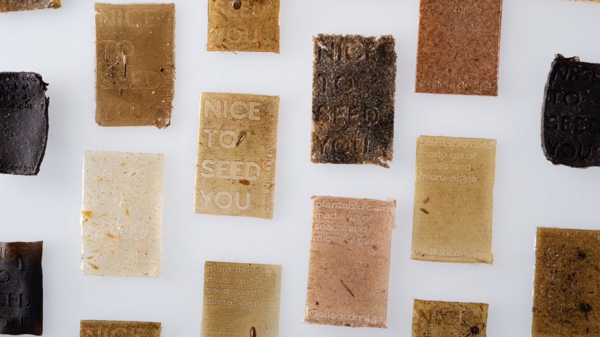 A photograph of multiple rectangular material swatches, in varying tones of beige and brown.