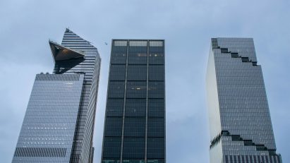 Glass skycrapers in New York City