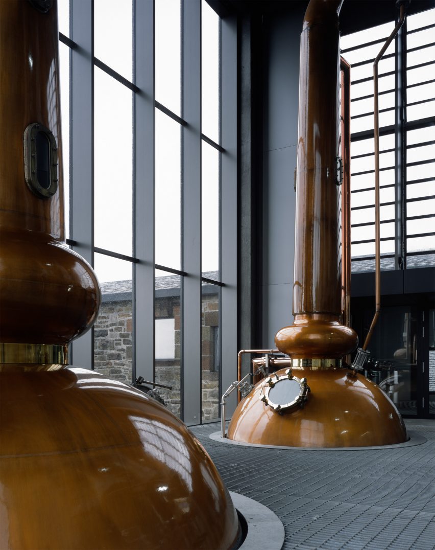 Copper stills at Glenmorangie Distillery by Barthélémy Grino