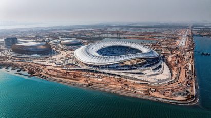Aerial photo of Greater Bay Area Sports Complex by Zaha Hadid Architects