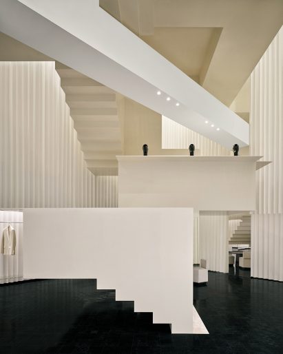 White staircase in Beijing store