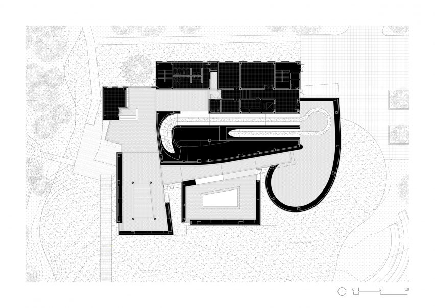 Floor plan of Huanglong Mountain Zisha Mineral Source Museum by Atelier XÜK