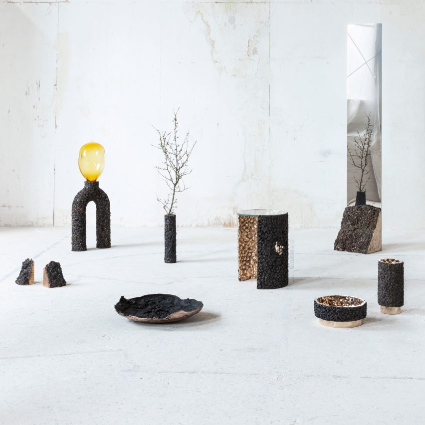 Student project displayed on a white table