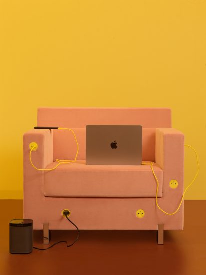 Pink armchair
