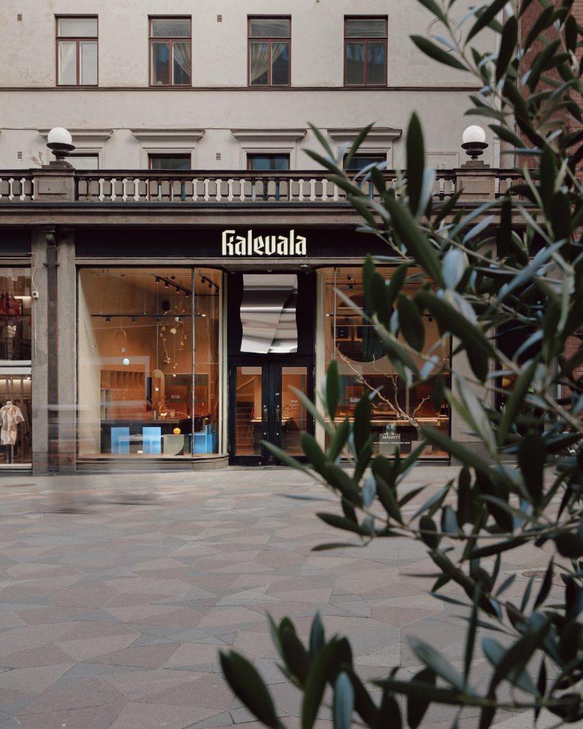 Facade of the Kalevala flagship store in Helsinki, Finland by Yatofu.